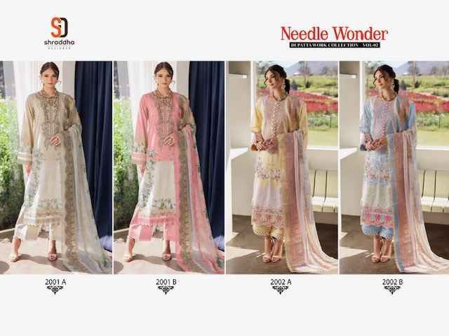 Shraddha Designer Needle Wonder Dupatta Work Collection Vol-2 Cotton Dress Material (4 pcs Catalogue)