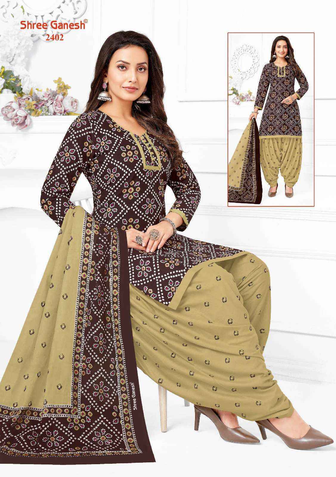 Shree Ganesh Bandhani Vol-4 Cotton Dress Material (15 pcs Catalogue)