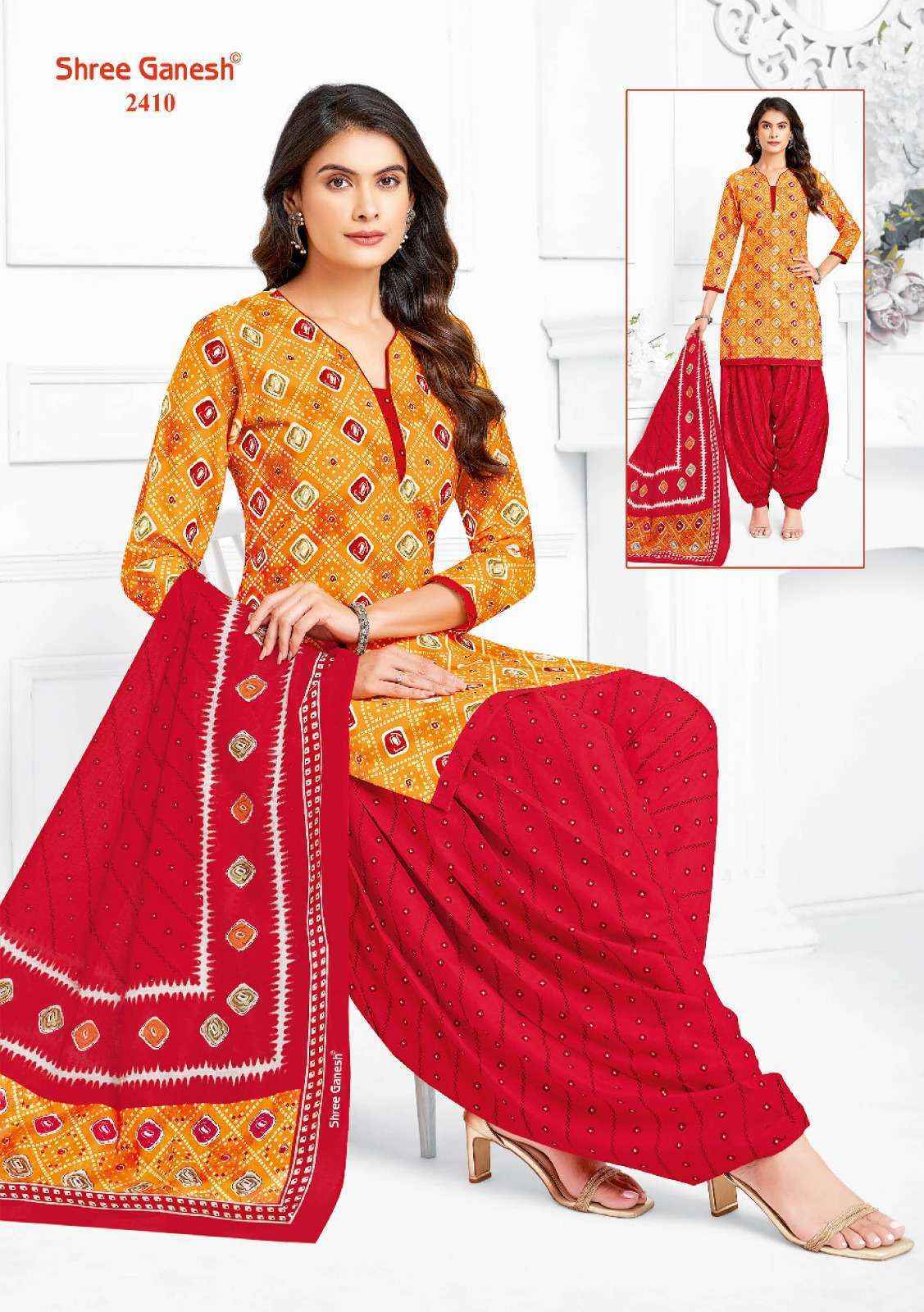 Shree Ganesh Bandhani Vol-4 Cotton Dress Material (15 pcs Catalogue)