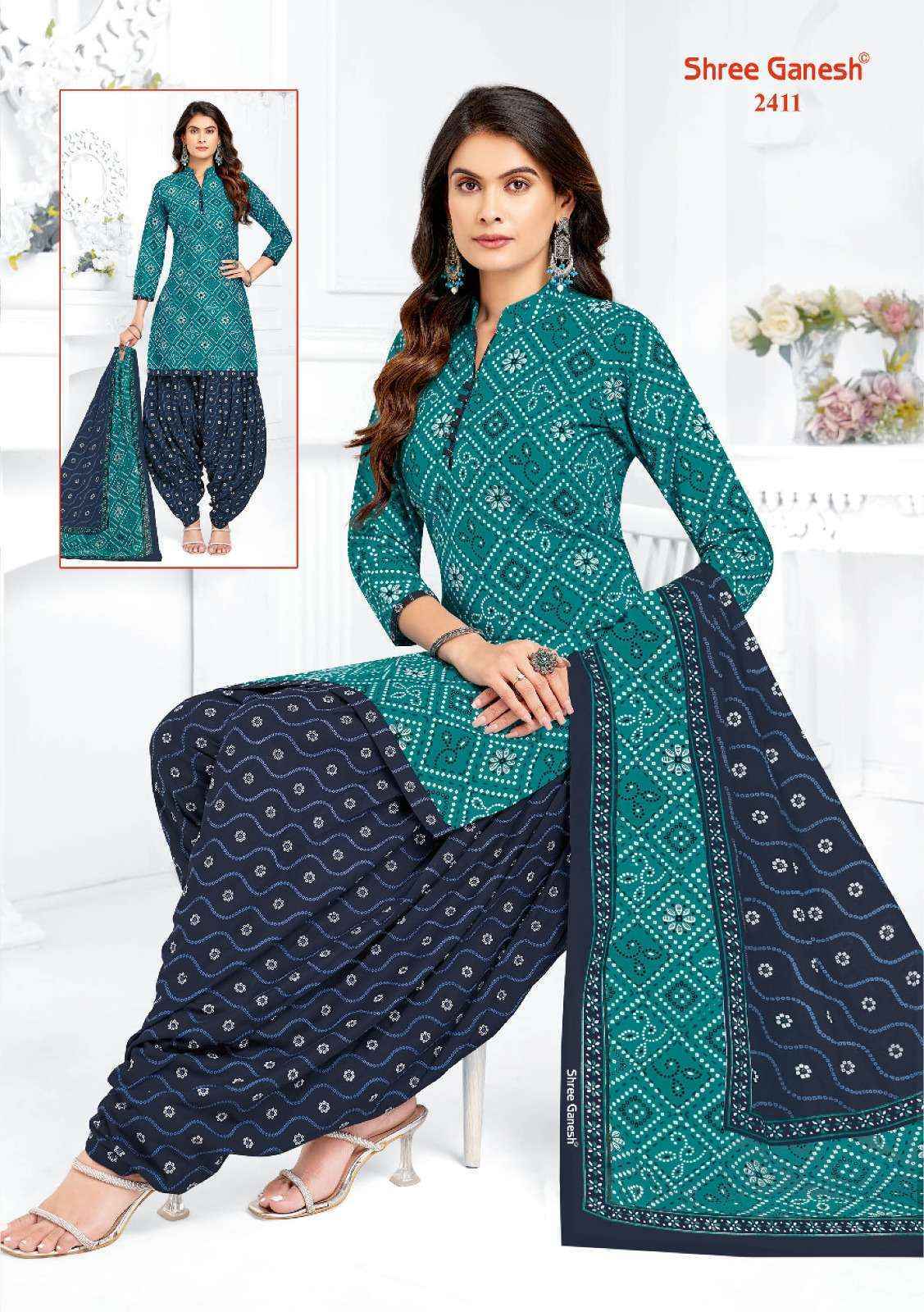 Shree Ganesh Bandhani Vol-4 Cotton Dress Material (15 pcs Catalogue)