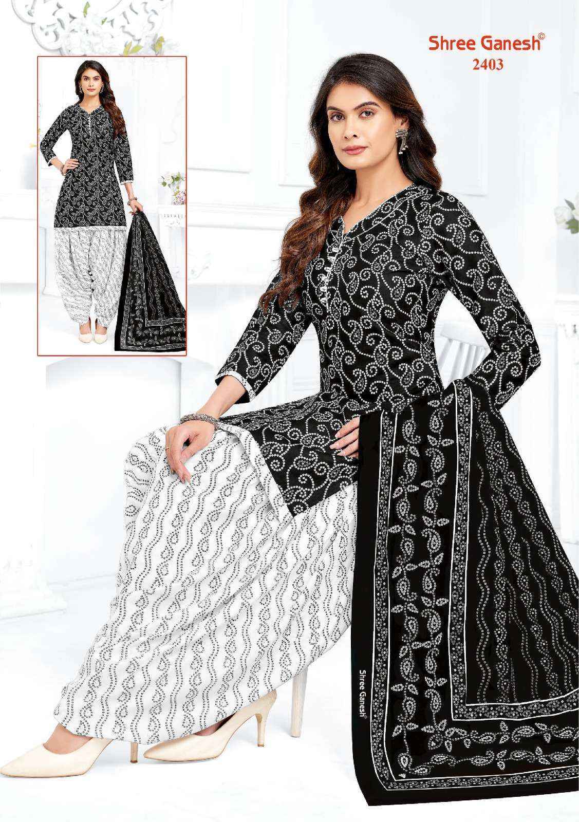 Shree Ganesh Bandhani Vol-4 Cotton Dress Material (15 pcs Catalogue)