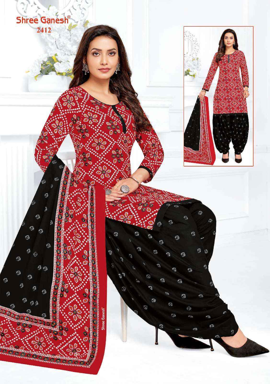 Shree Ganesh Bandhani Vol-4 Cotton Dress Material (15 pcs Catalogue)