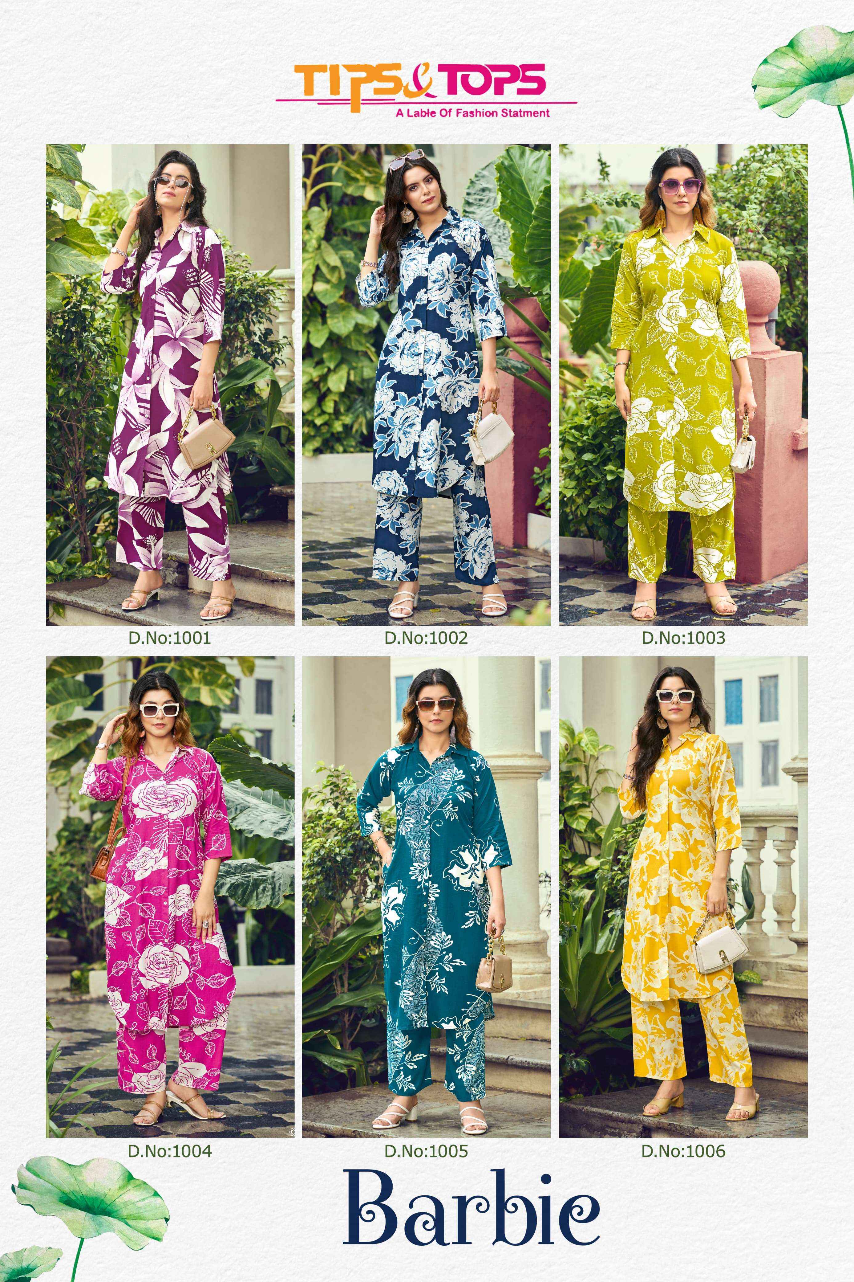 Tips & Tops Barbie Rayon Kurti With Bottom (6 pcs Catalogue)