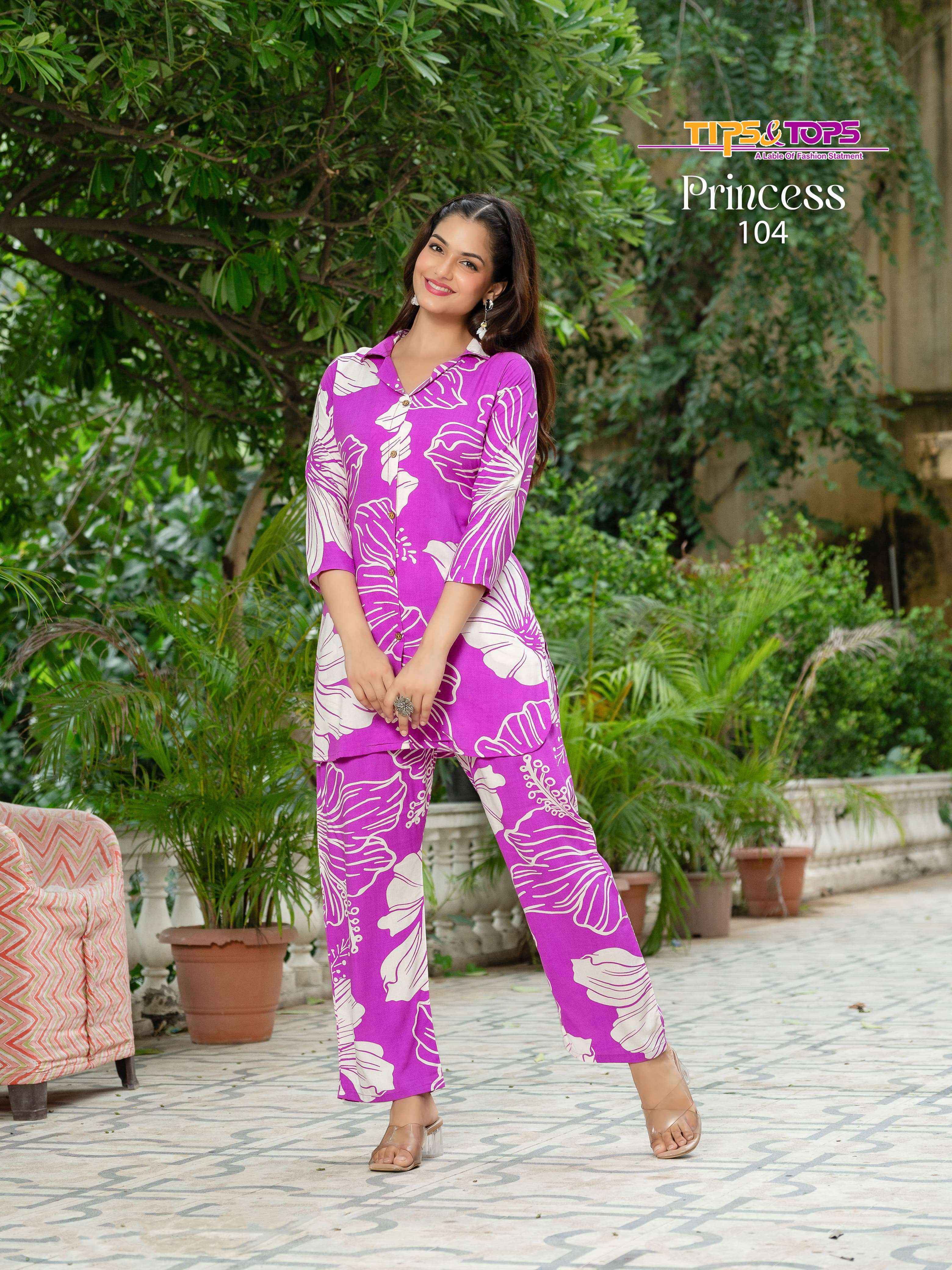 Tips & Tops Princess Rayon Co Ord Set (6 Pc Catalogue)