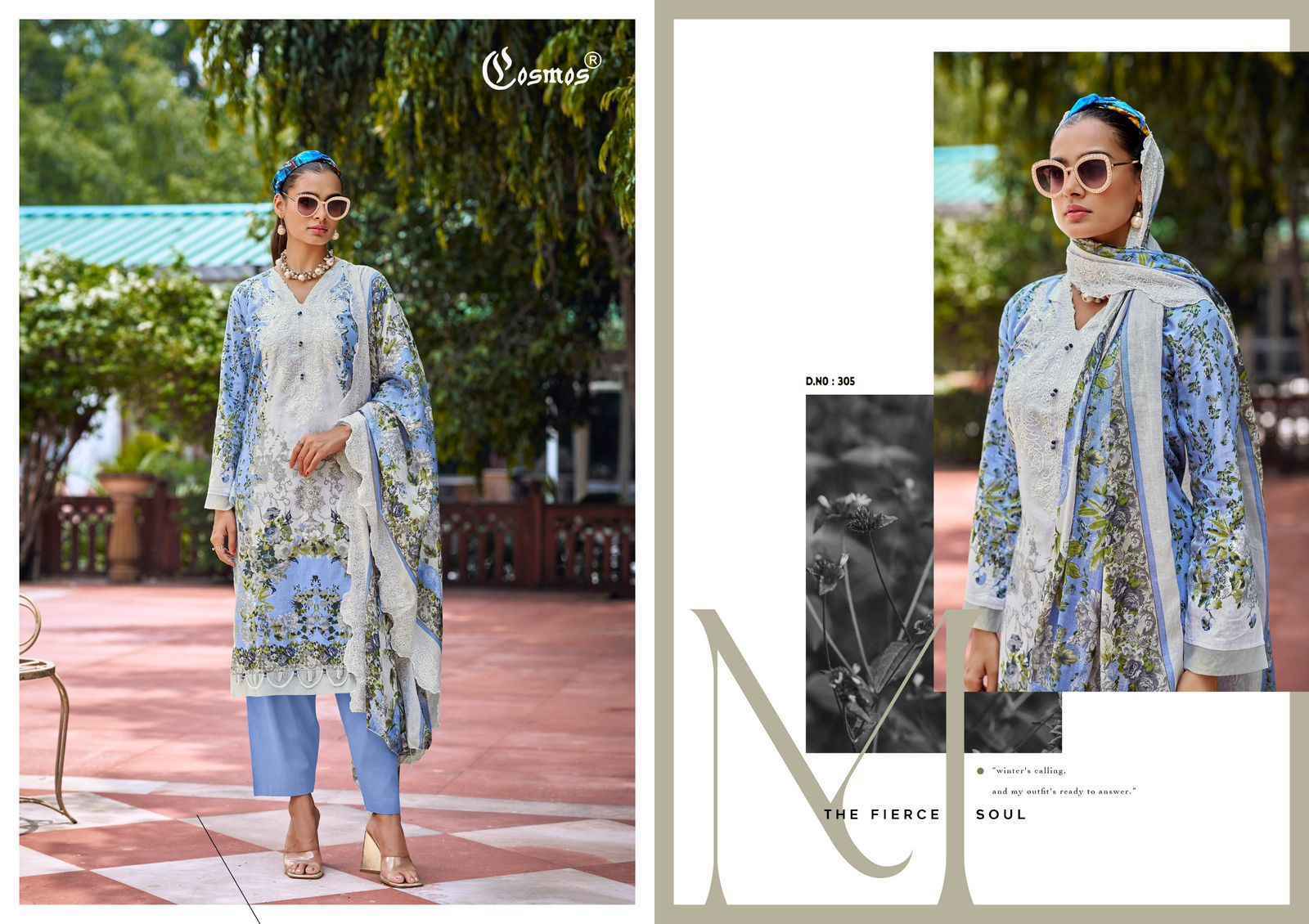 Cosmos Needle Wonder Vol-3 Lawn Cotton Dress Material (8 pcs Catalogue)