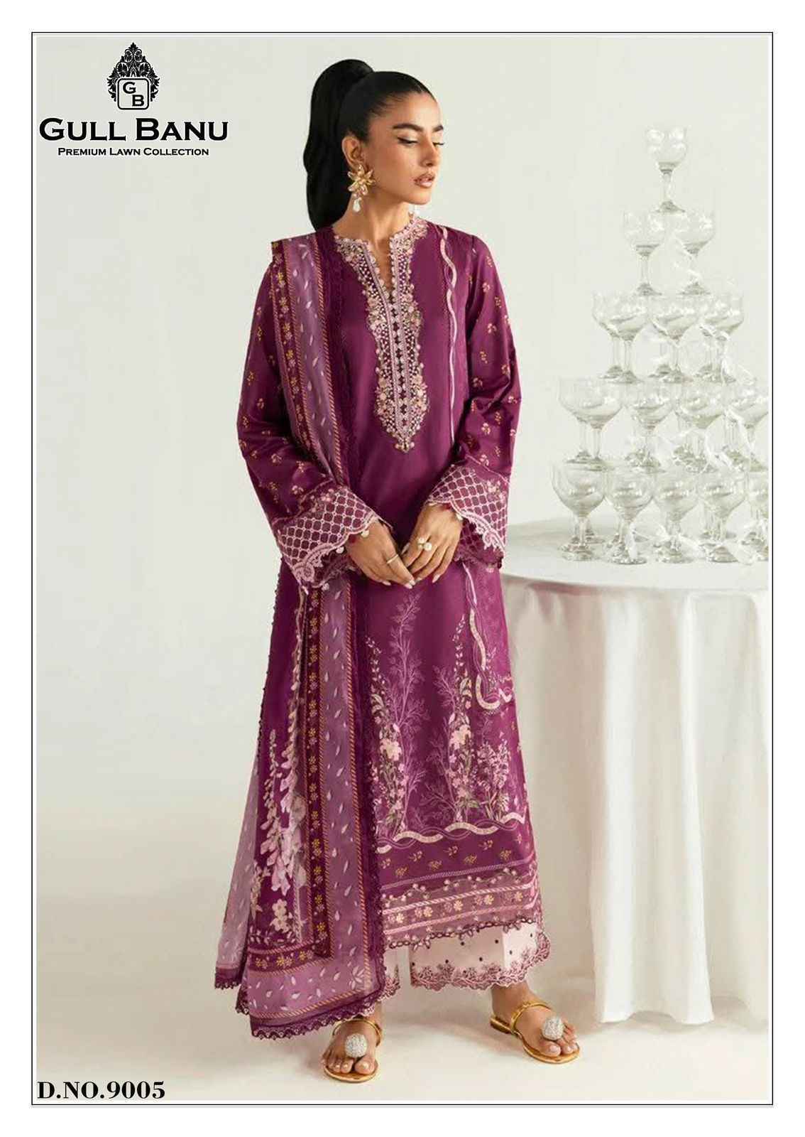 Gull Aahmed Gull Banu Vol-9 Lawn Cotton Dress Material (6 pcs Catalogue)