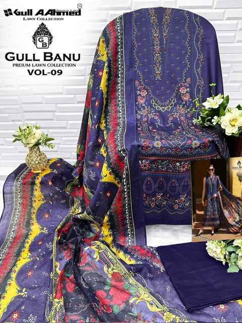 Gull Aahmed Gull Banu Vol-9 Lawn Cotton Dress Material (6 pcs Catalogue)