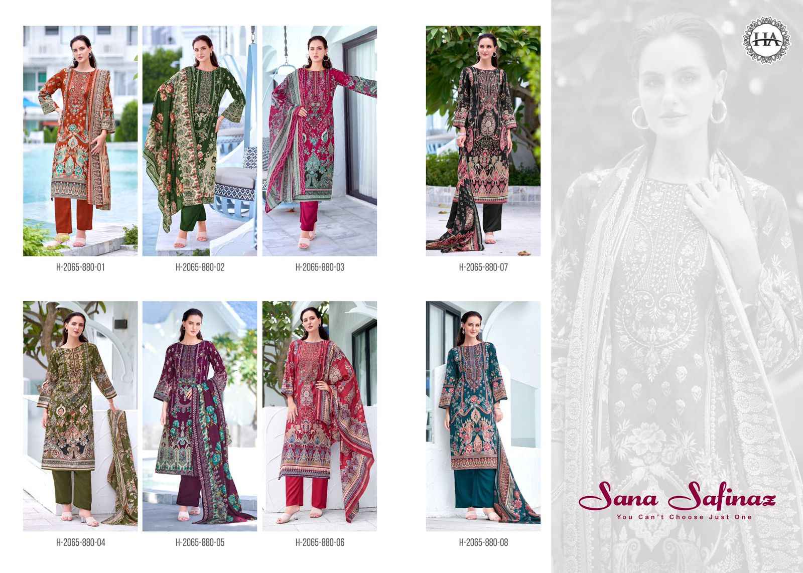 Harshit Fashion Sana Safinaz Pure Cotton Dress Material (6 pcs Catalogue)