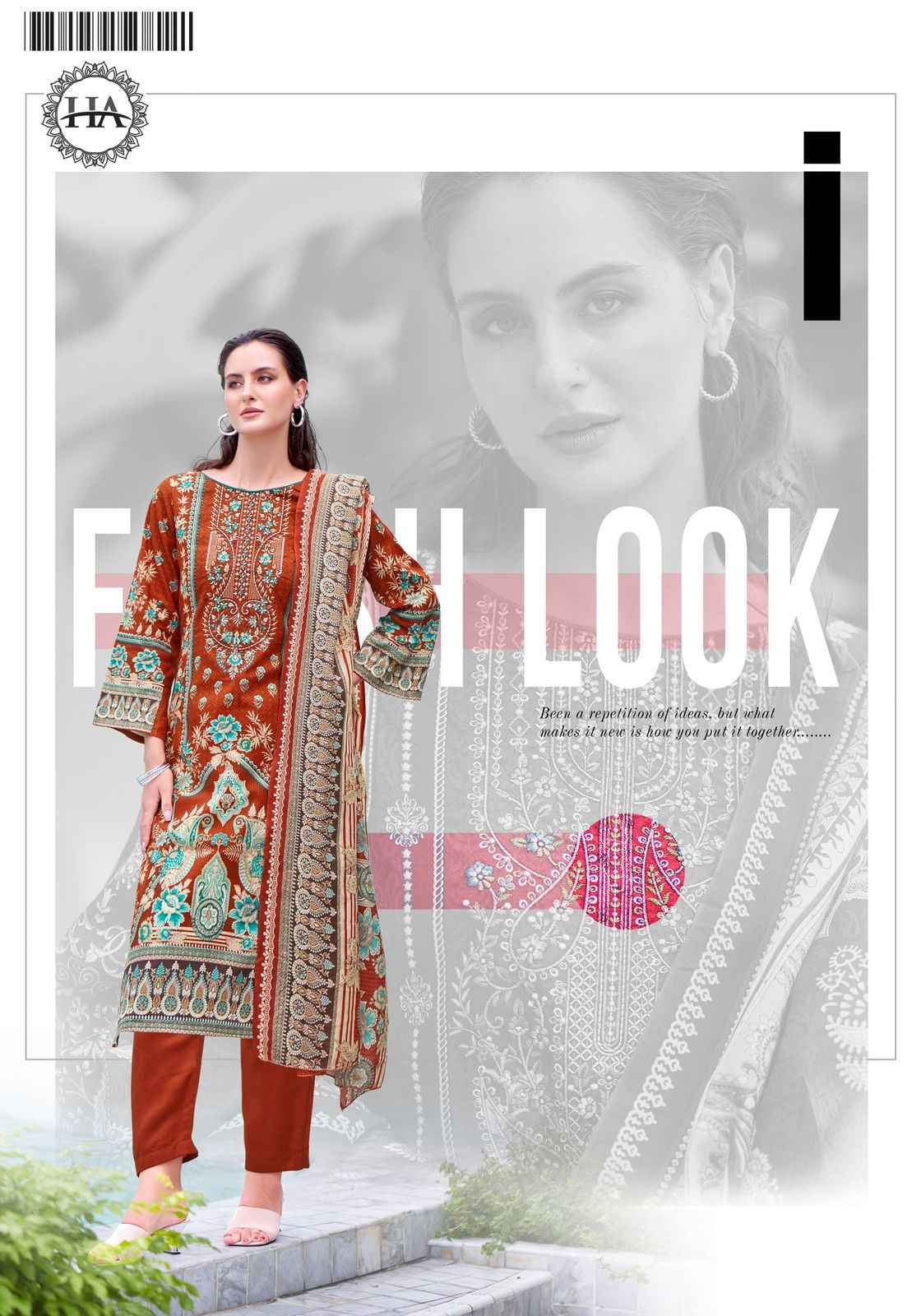 Harshit Fashion Sana Safinaz Pure Cotton Dress Material (6 pcs Catalogue)