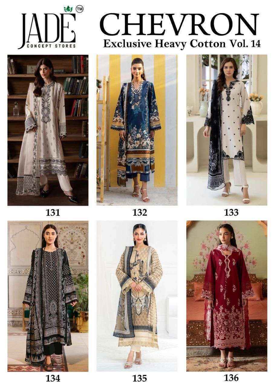 Jade Chevron Vol-14 Cotton Dress Material (6 Pc Catalog)