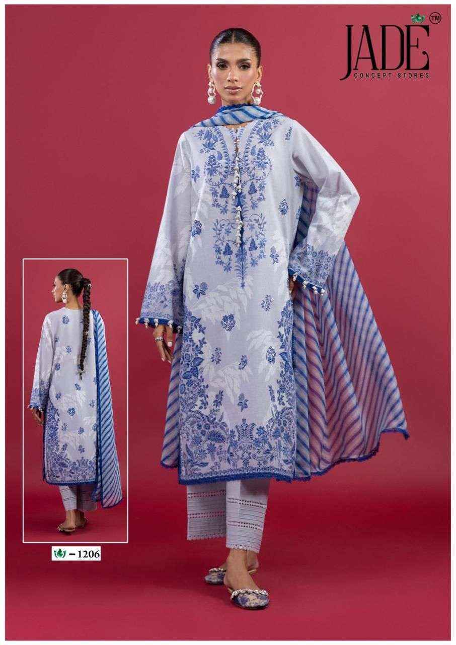 Jade Crimson Vol-12 Lawn Cotton Dress Material (6 pc Cataloge)