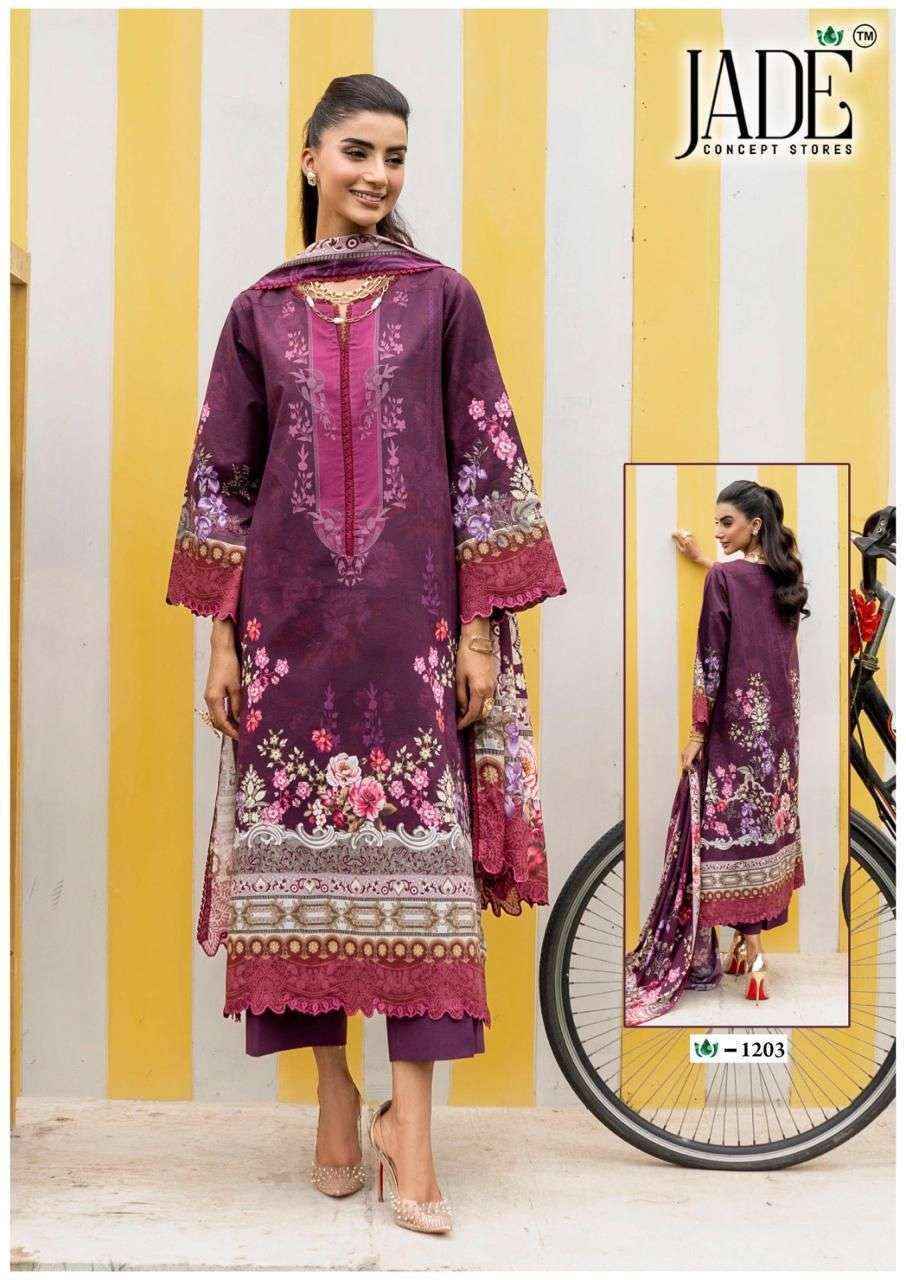 Jade Crimson Vol-12 Lawn Cotton Dress Material (6 pc Cataloge)