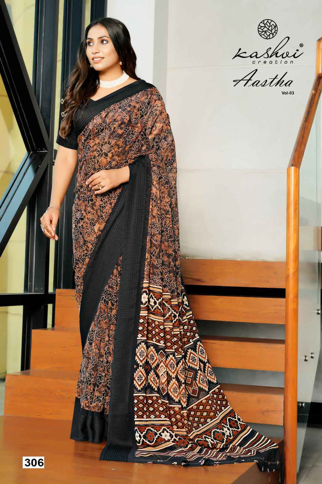 Kashvi Aastha Vol-3 Georgette Jacquard Saree (8 pcs Catalogue)