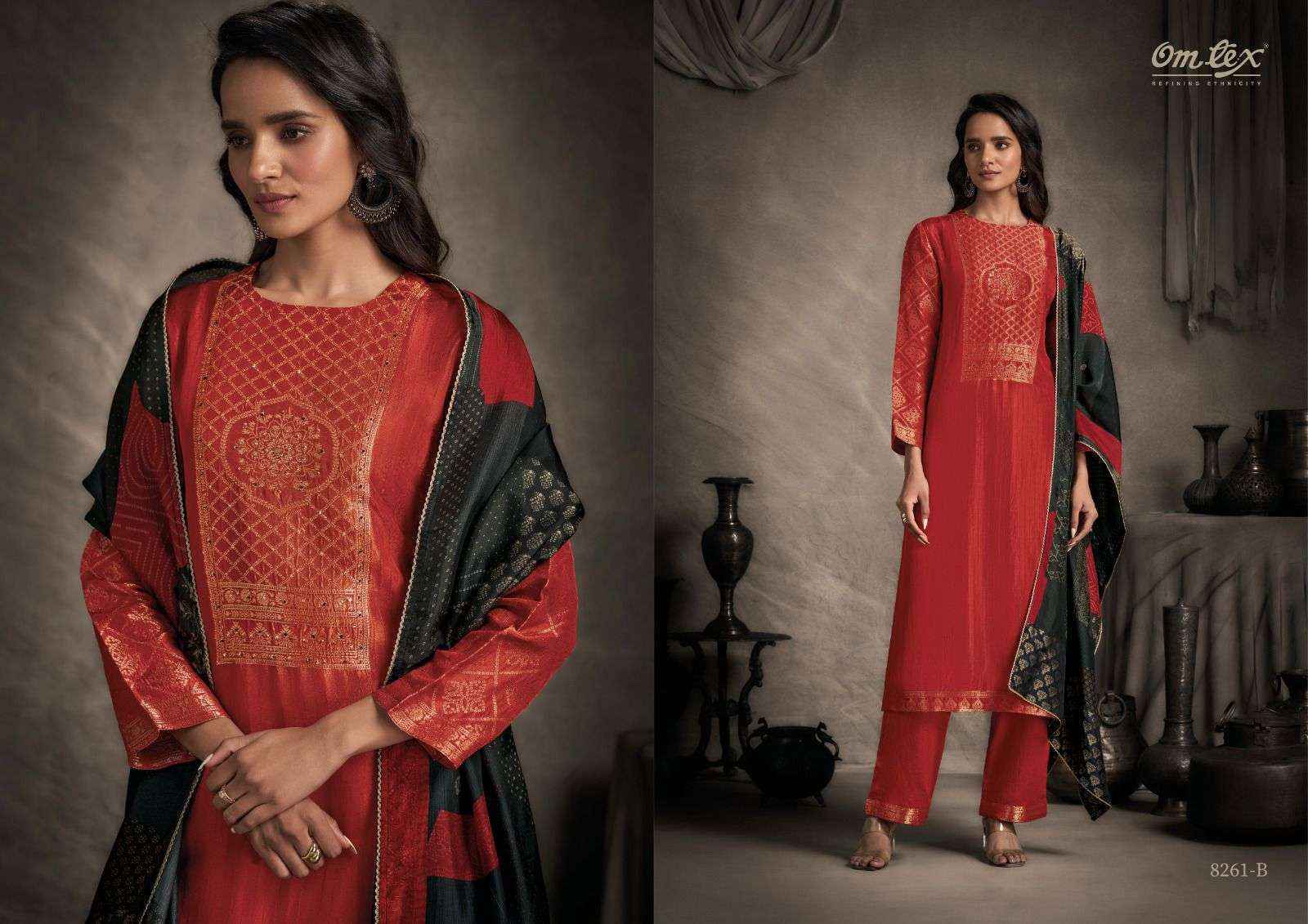 Omtex Pineeta Silk Jacquard Dress Material (2 pcs Catalogue)