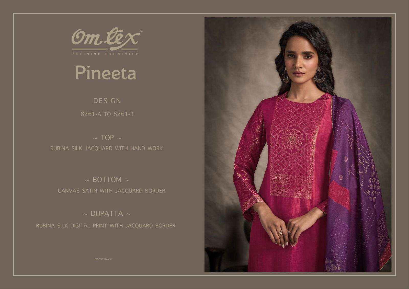 Omtex Pineeta Silk Jacquard Dress Material (2 pcs Catalogue)