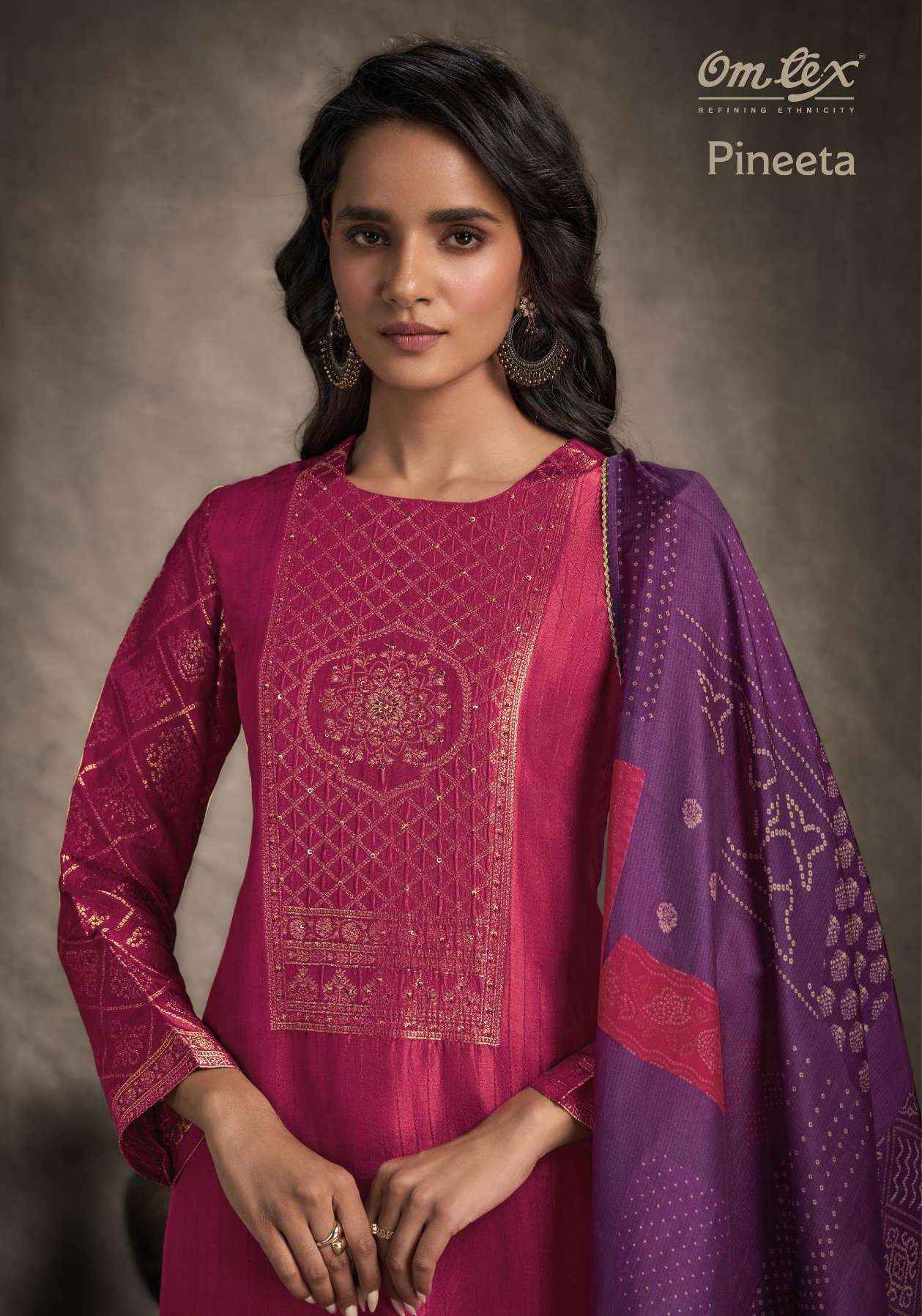 Omtex Pineeta Silk Jacquard Dress Material (2 pcs Catalogue)