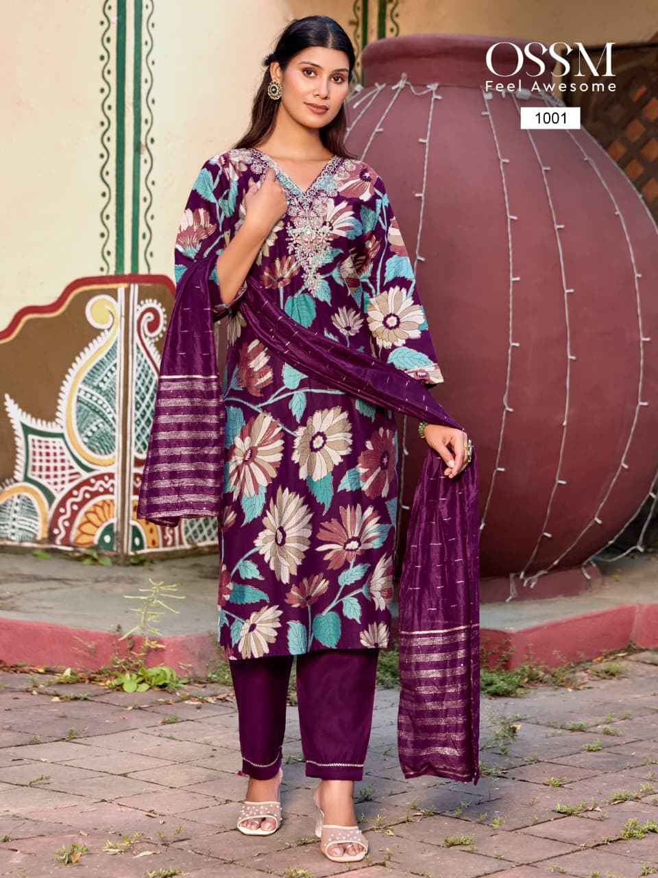 Ossm Muskan Vol-8 Chanderi Readymade Suit (6 pcs Catalogue)