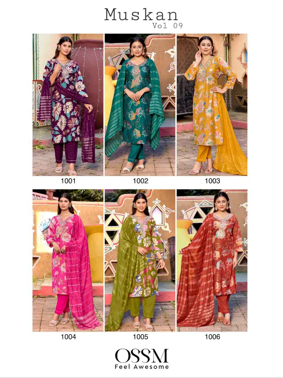 Ossm Muskan Vol-8 Chanderi Readymade Suit (6 pcs Catalogue)