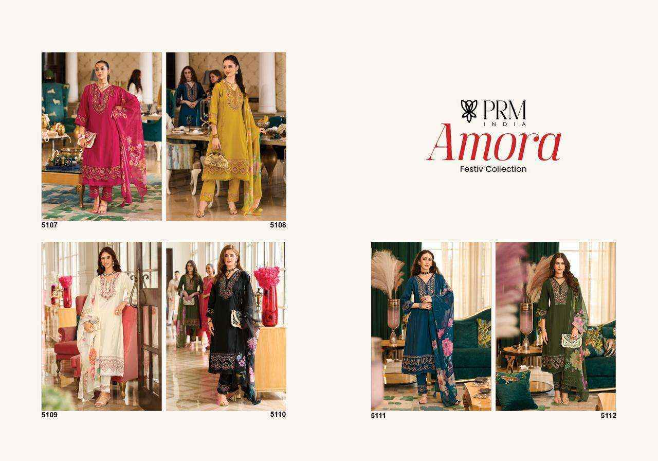 PRM INDIA Amora Readymade Roman Silk Dress (6 pcs Catalogue)