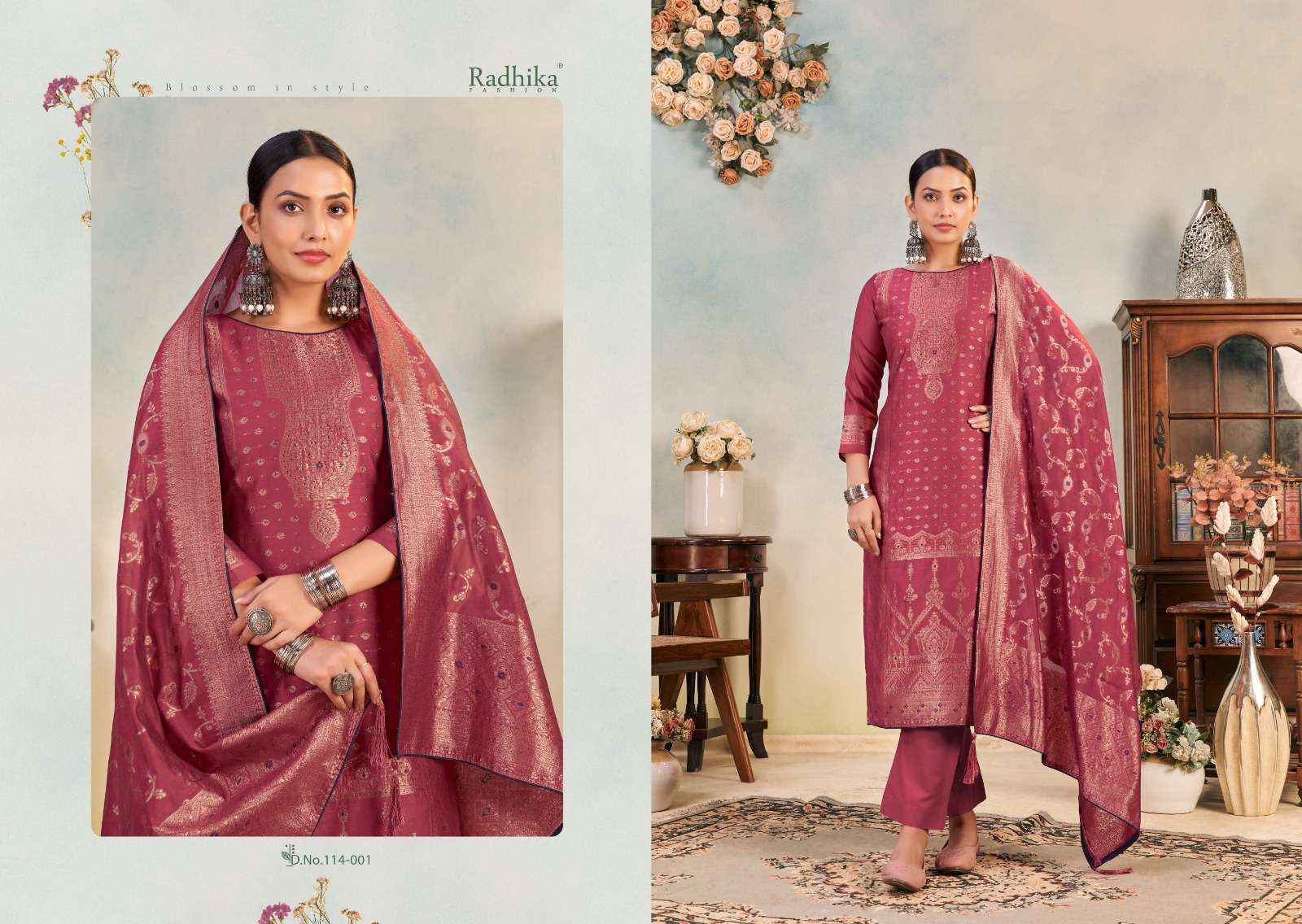 Radhika Fashion Azara Banarashi Adah Vol-6 Cotton Jacquard Dress Material (6 pcs Catalogue)