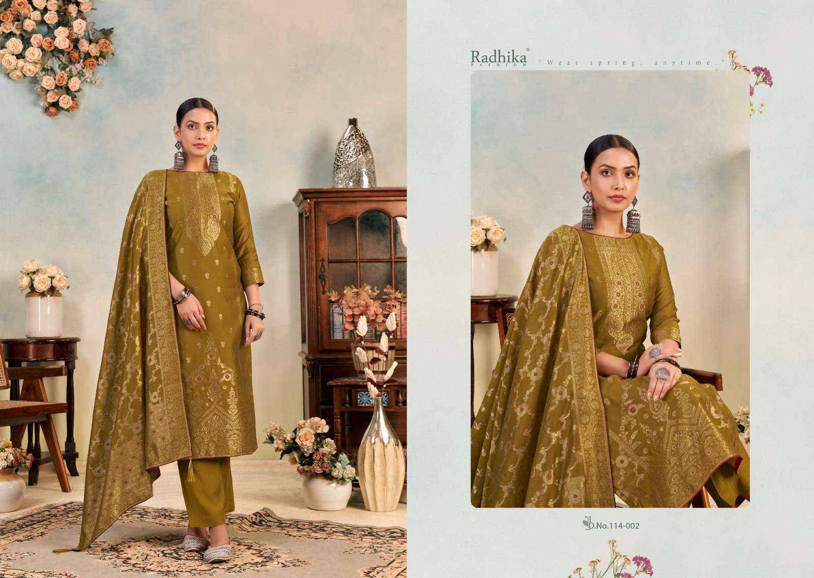 Radhika Fashion Azara Banarashi Adah Vol-6 Cotton Jacquard Dress Material (6 pcs Catalogue)