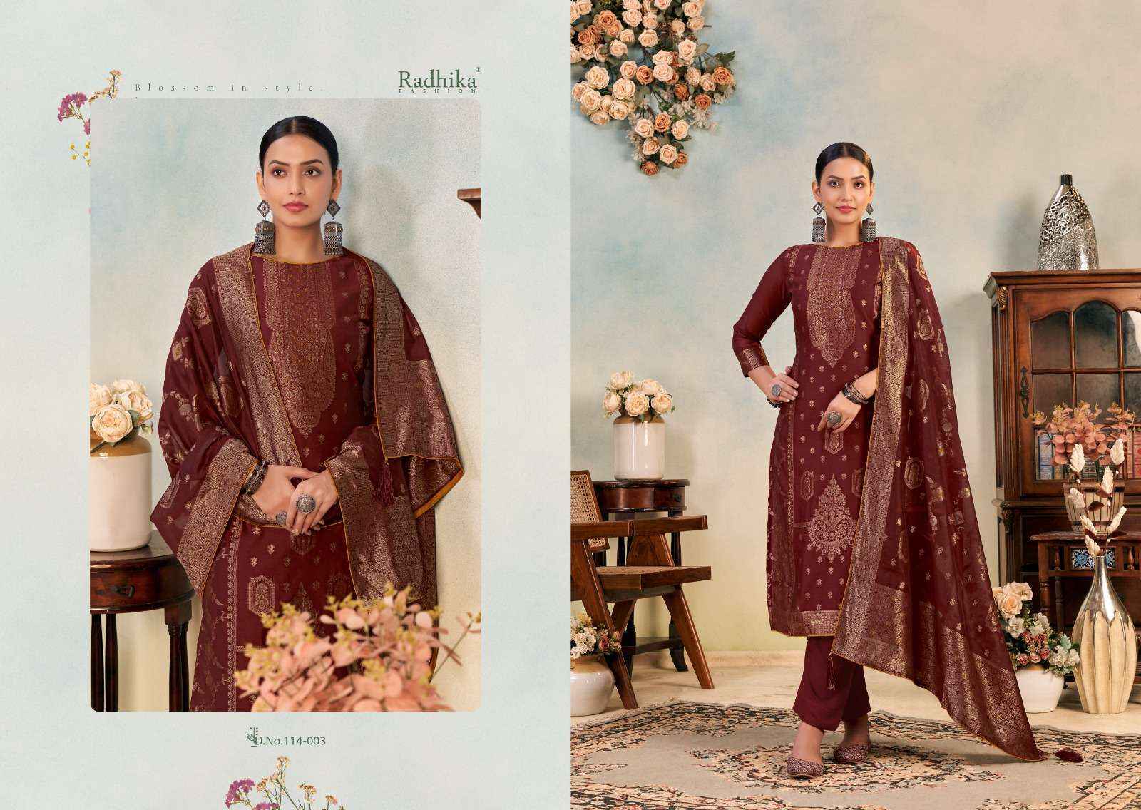 Radhika Fashion Azara Banarashi Adah Vol-6 Cotton Jacquard Dress Material (6 pcs Catalogue)