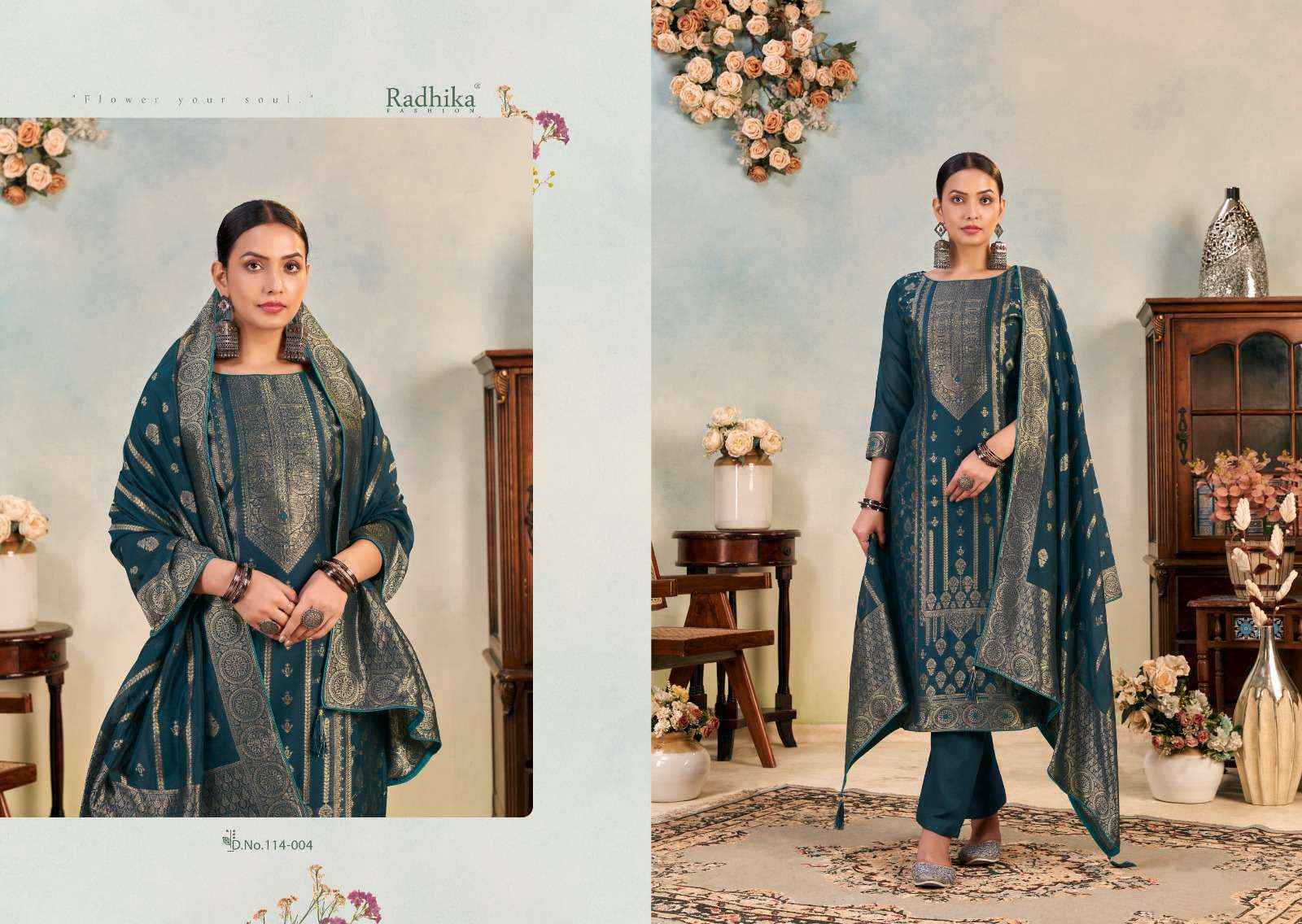Radhika Fashion Azara Banarashi Adah Vol-6 Cotton Jacquard Dress Material (6 pcs Catalogue)
