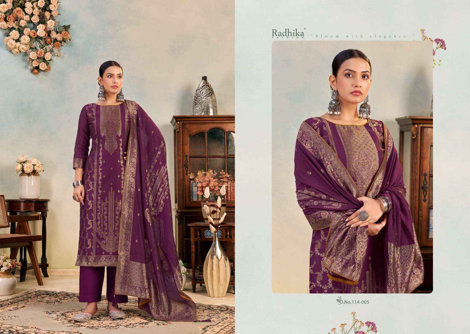Radhika Fashion Azara Banarashi Adah Vol-6 Cotton Jacquard Dress Material (6 pcs Catalogue)