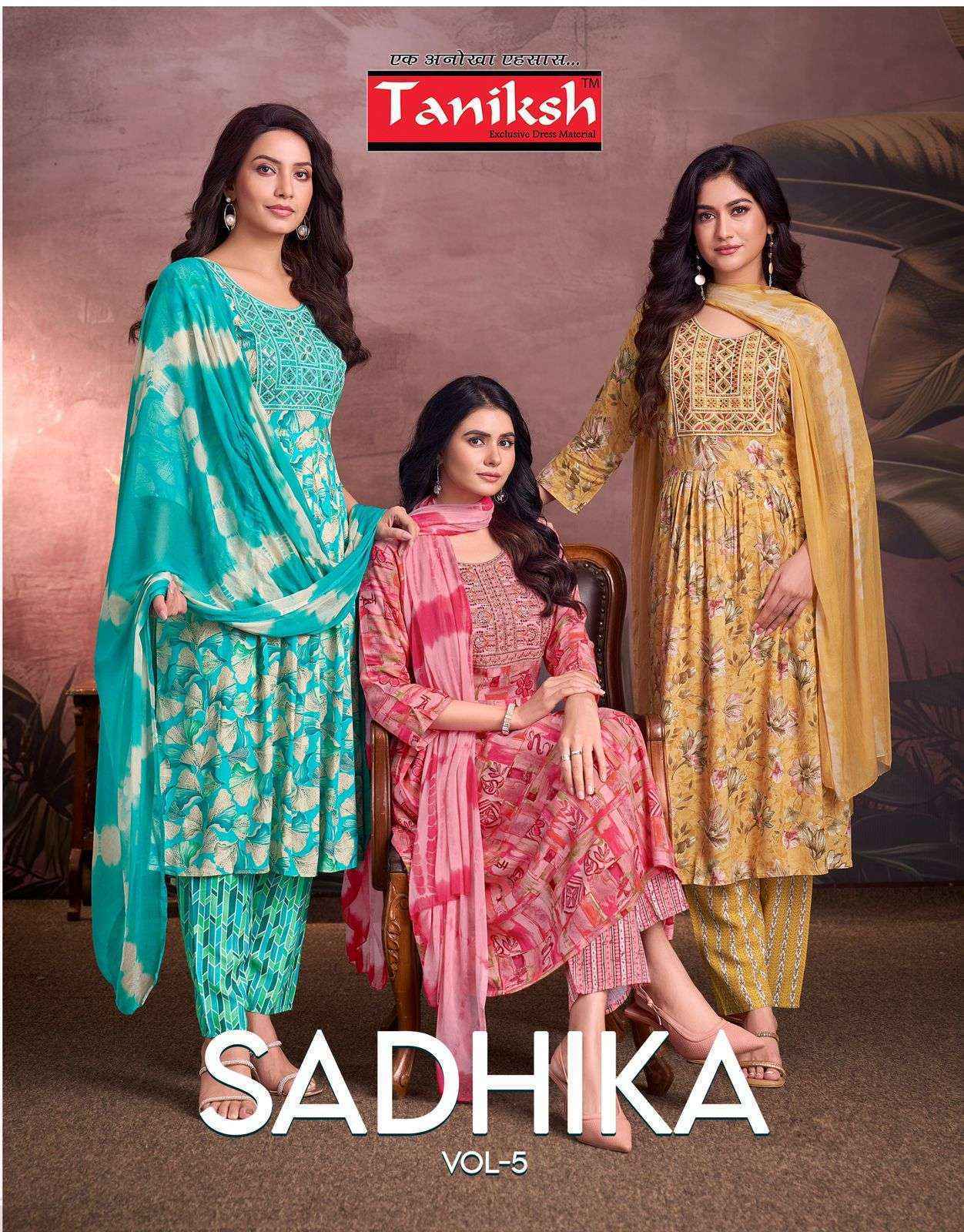 Taniksh Sadhika Vol-5 Rayon Readymade Suit (8 pcs Catalogue)