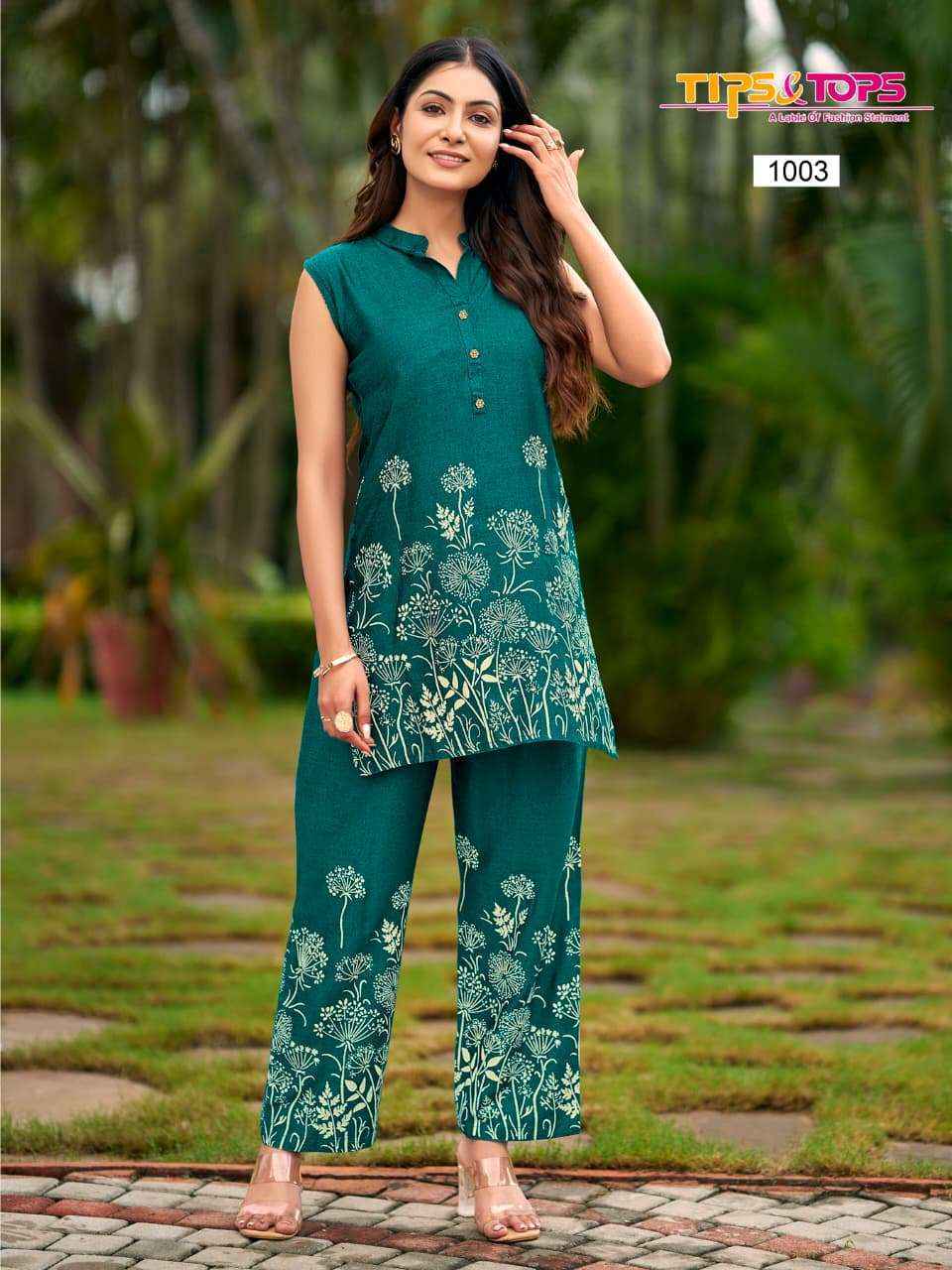 Tips & Tops Festive Beauty Rayon Co Ord Set (4 pcs Catalogue)