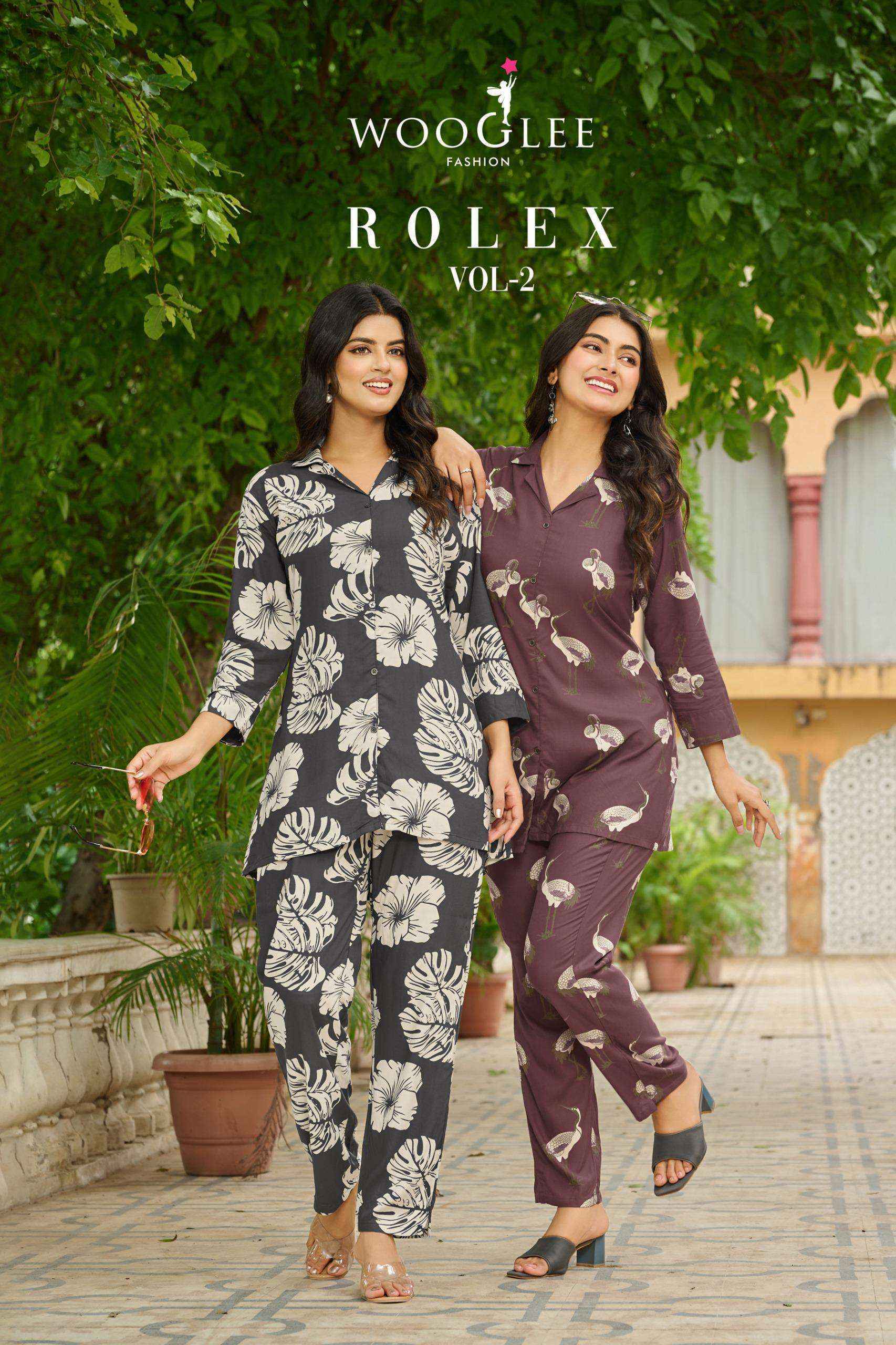 Wooglee Rolex Vol-2 Rayon Co ord Set (6 pcs Catalogue)