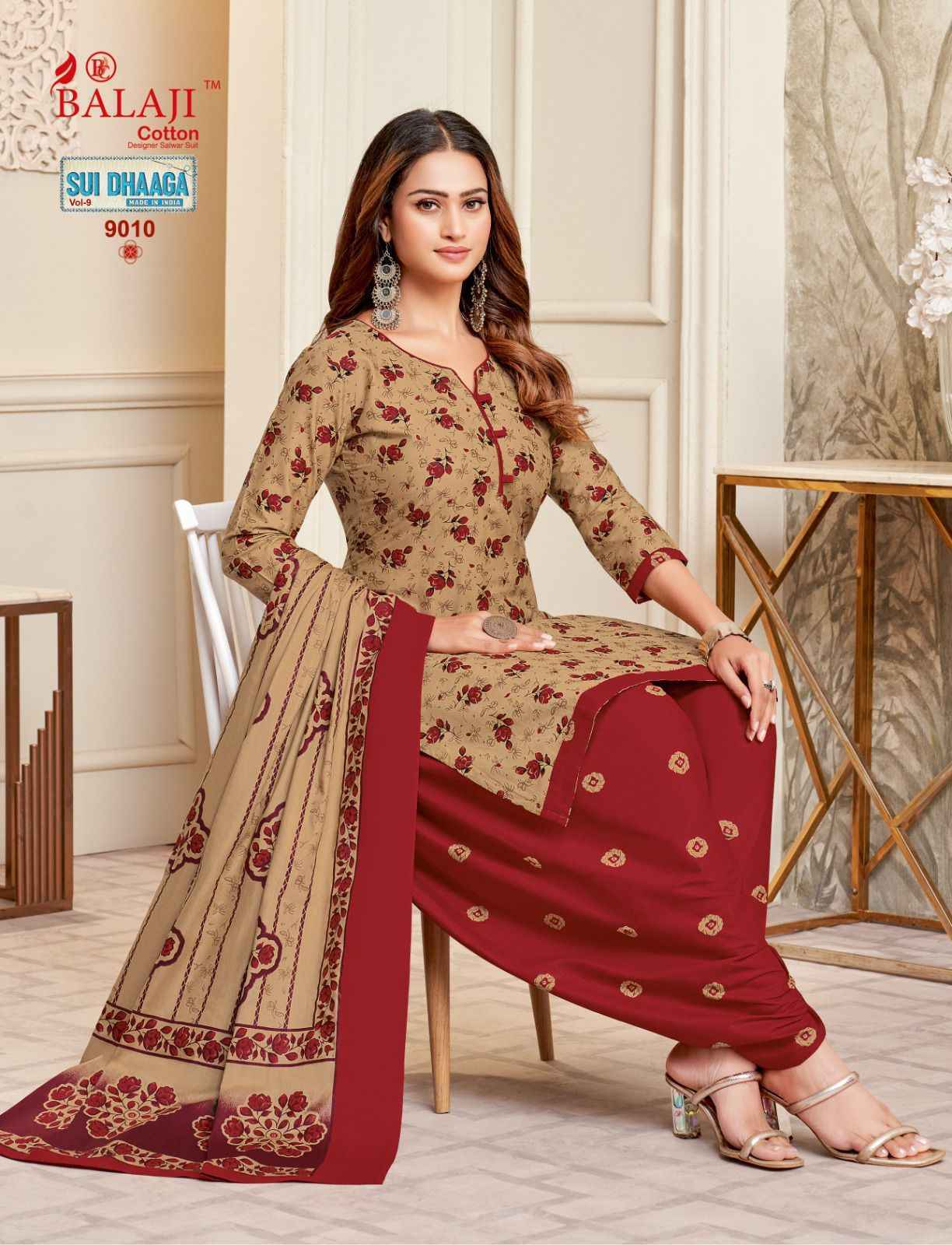 Balaji Sui Dhaga Vol-9 Cotton Dress Material (10 pcs Catalogue)