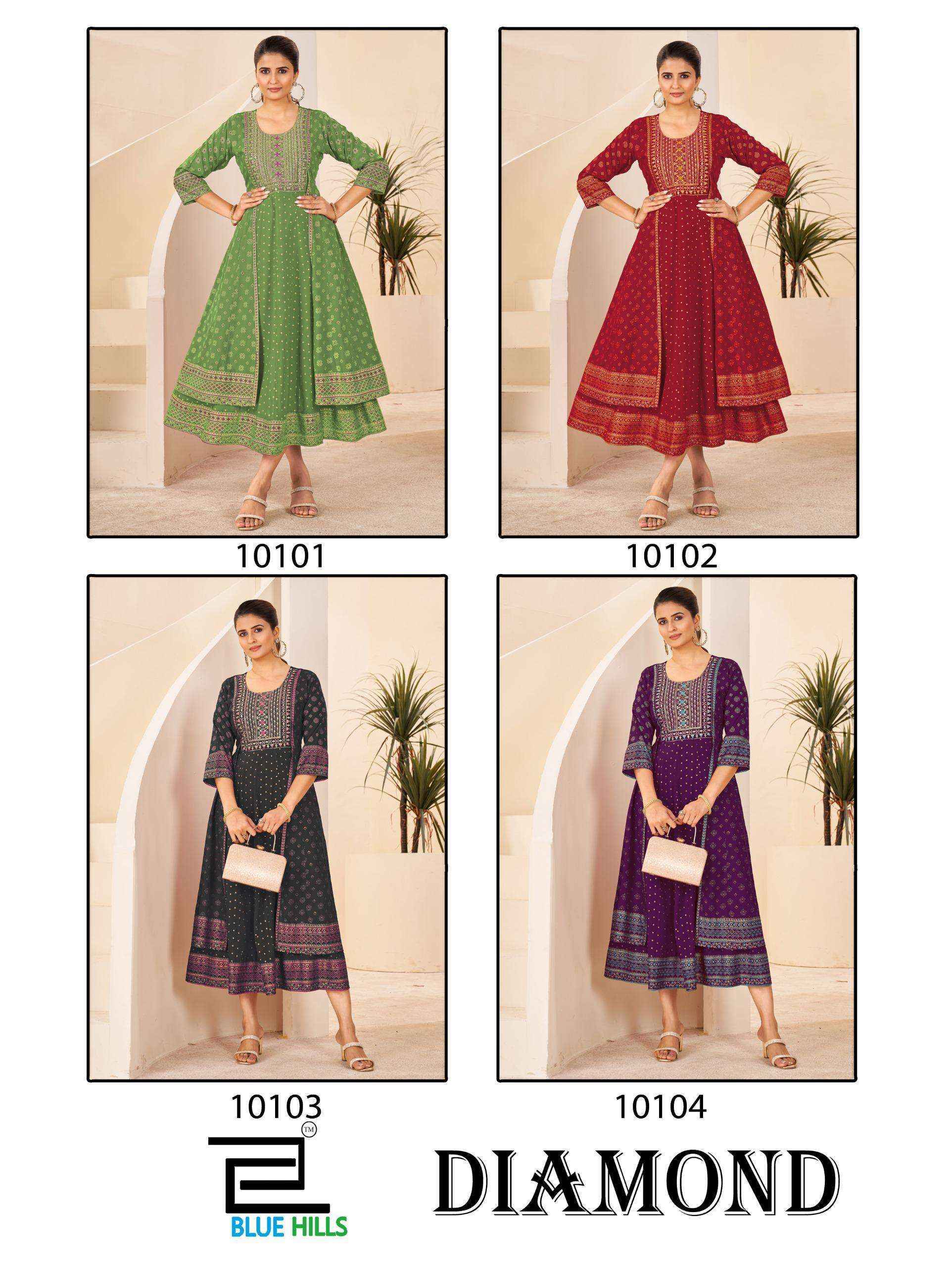 Blue Hills Diamond Rayon Gown (4 pcs Catalogue)