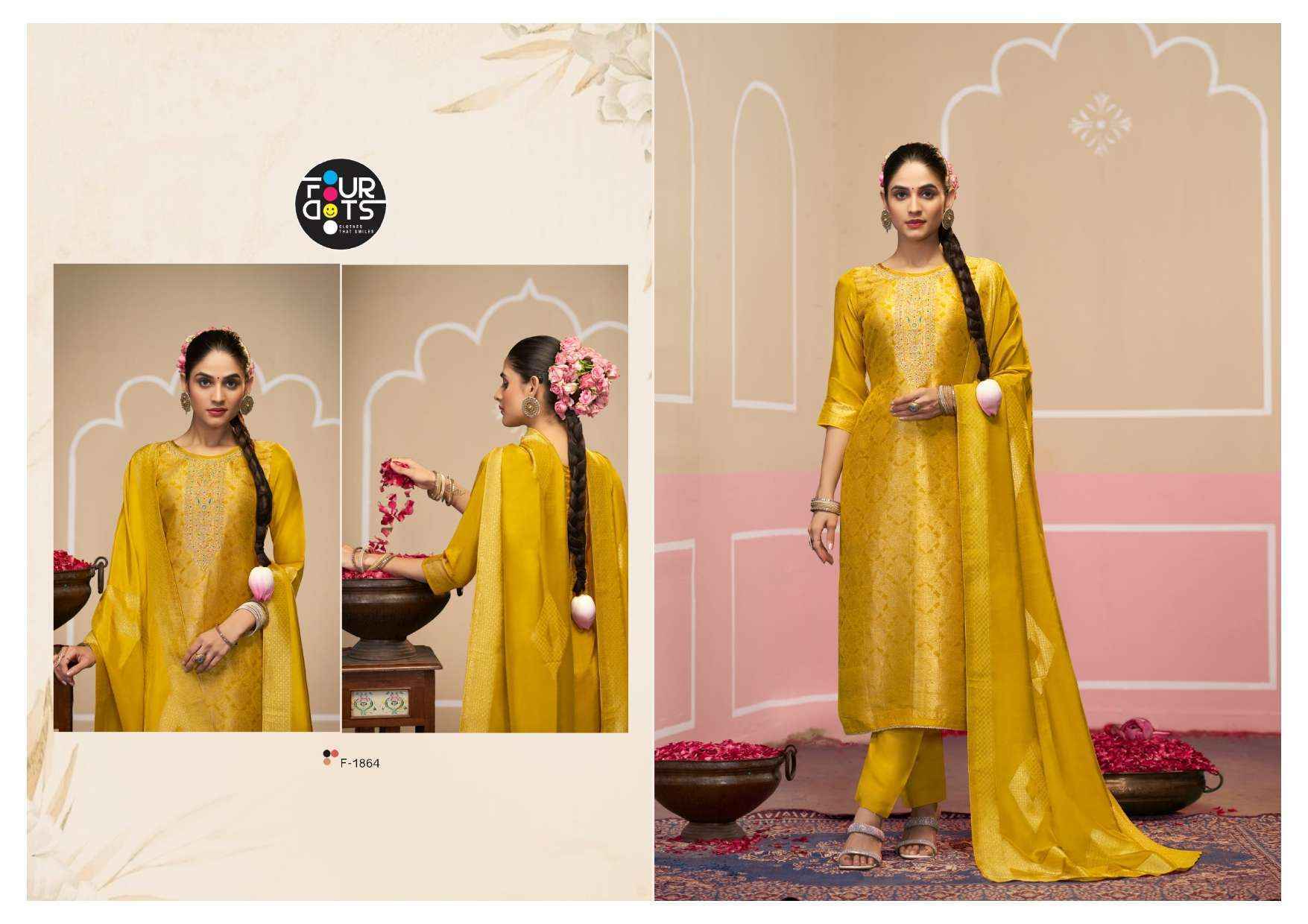 Fourdots Silas Silk Jacquard Dress Material (4 pcs Catalogue)