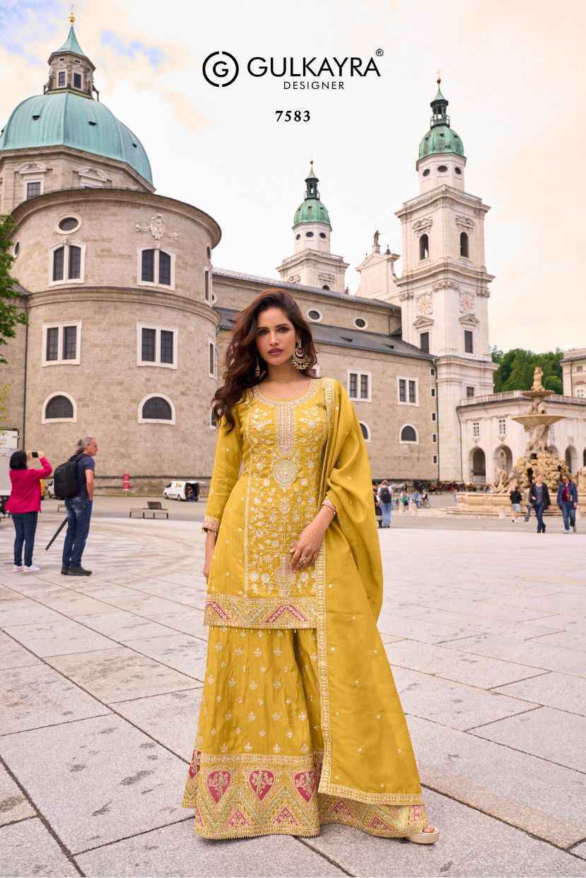 Gulkayra Designer Veronica Readymade Simar Silk Dress (4 Pcs Catalouge)