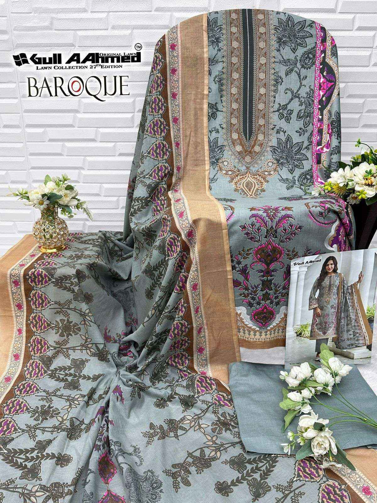 Gull Aahmed Baroque Vol-2 Lawn Cotton Dress Material (6 pcs Catalogue)