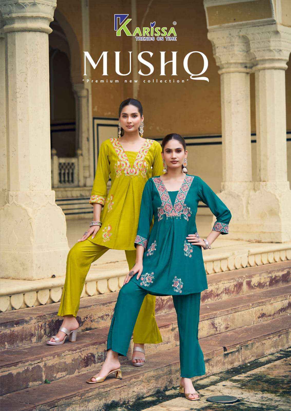 Karissa Mushq Viscouse Co Ord Set (4 pcs Catalogue)