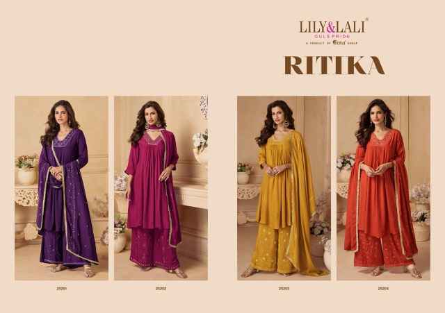 Lily & Lali Ritika Readymade Crepe Dress 4 pcs Catalogue