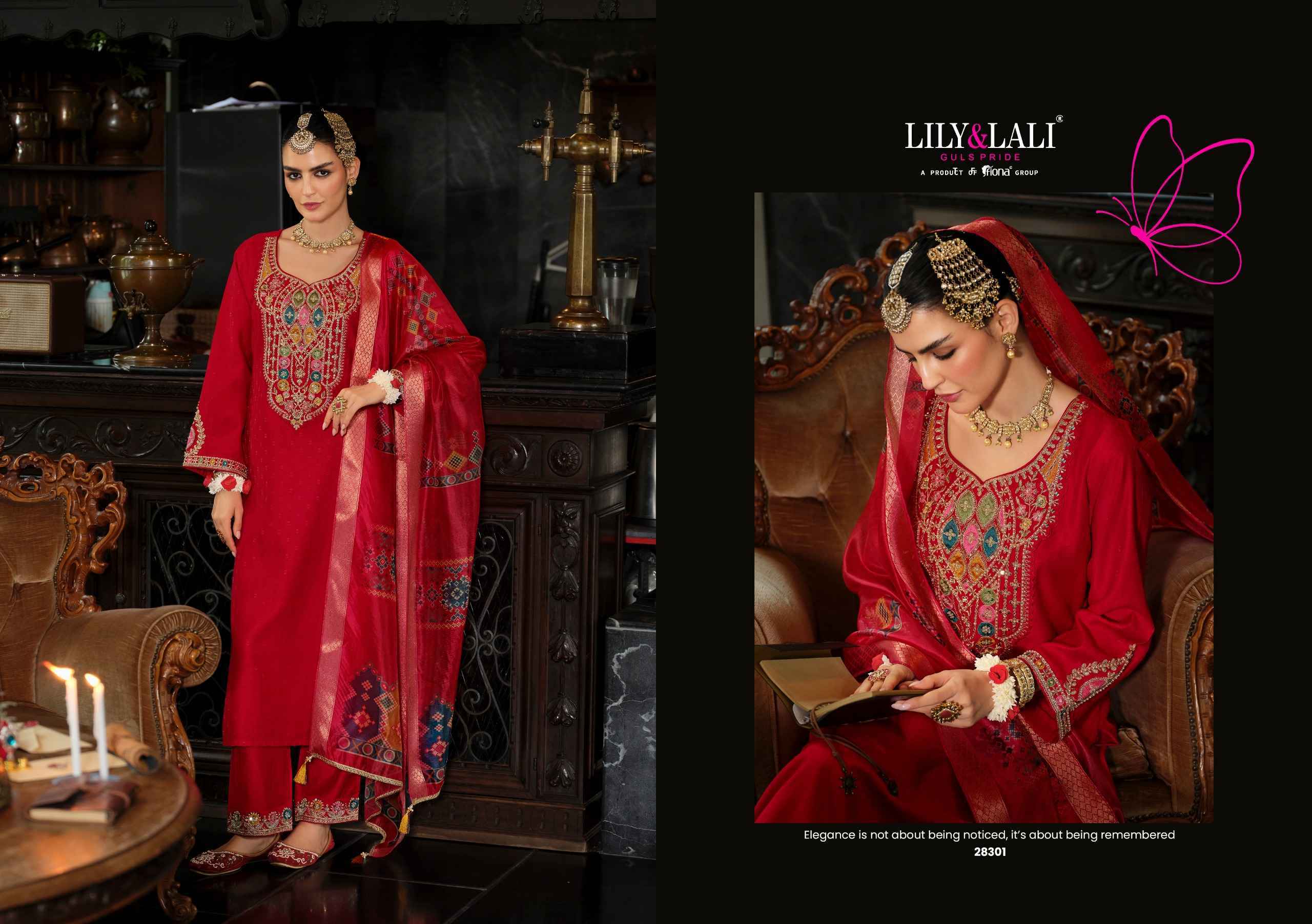 Lily & Lali Sindoor Readymade Viscose Silk Dress (4 pcs Catalogue)