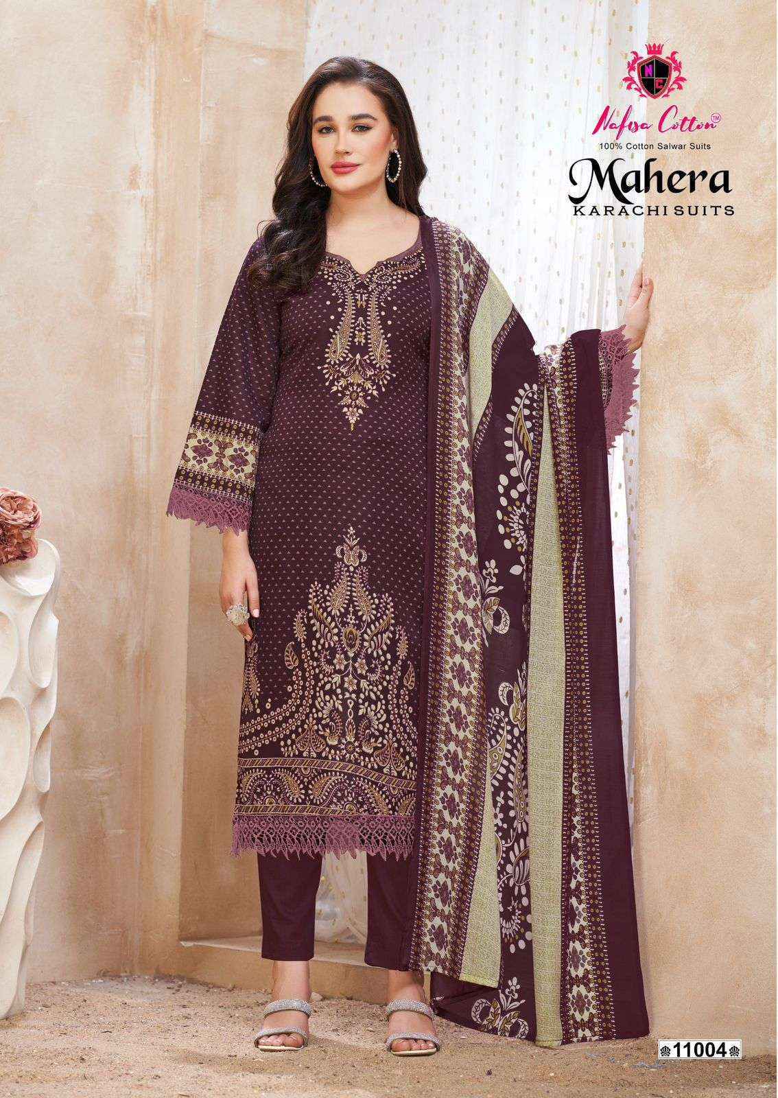 Nafisa Cotton Mahera Karachi Suits Vol 11 Cotton Dress Material 6 pcs Catalogue