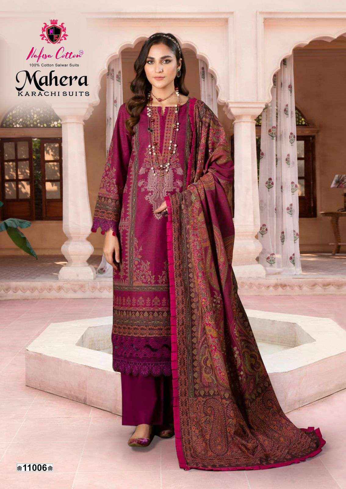 Nafisa Cotton Mahera Karachi Suits Vol 11 Cotton Dress Material 6 pcs Catalogue
