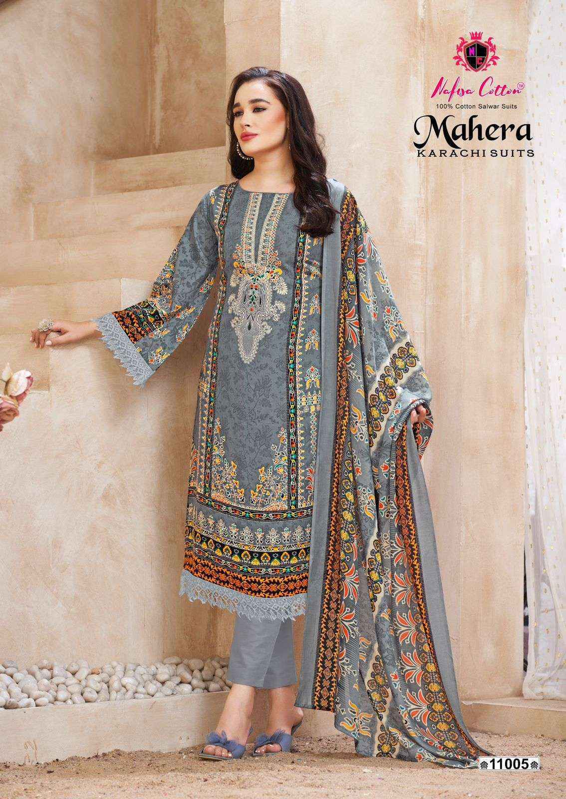 Nafisa Cotton Mahera Karachi Suits Vol 11 Cotton Dress Material 6 pcs Catalogue