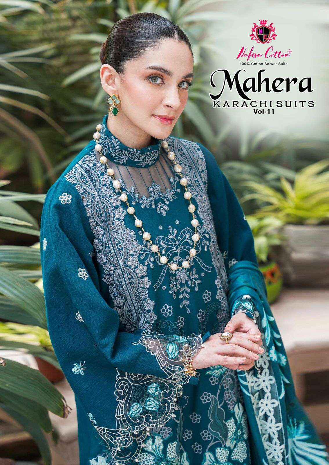 Nafisa Cotton Mahera Karachi Suits Vol 11 Cotton Dress Material 6 pcs Catalogue