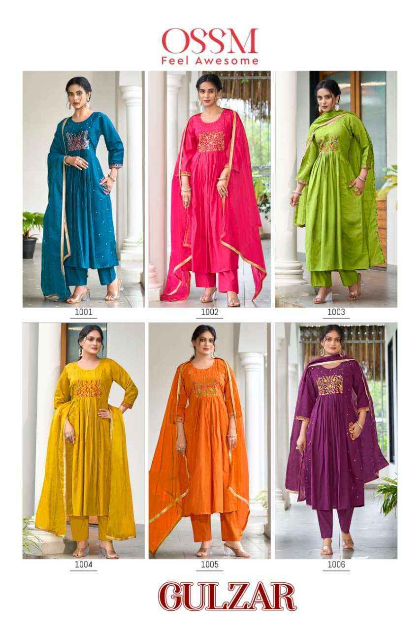 Ossm Gulzar Viscose Silk Readymade Suit (6 pcs Catalogue)