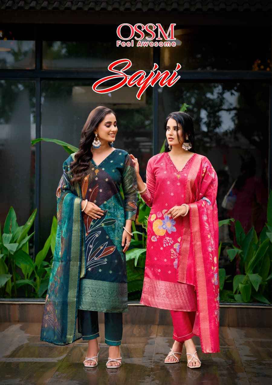 Ossm Sajni Silk Jacquard Readymade Suit (6 pcs Catalogue)
