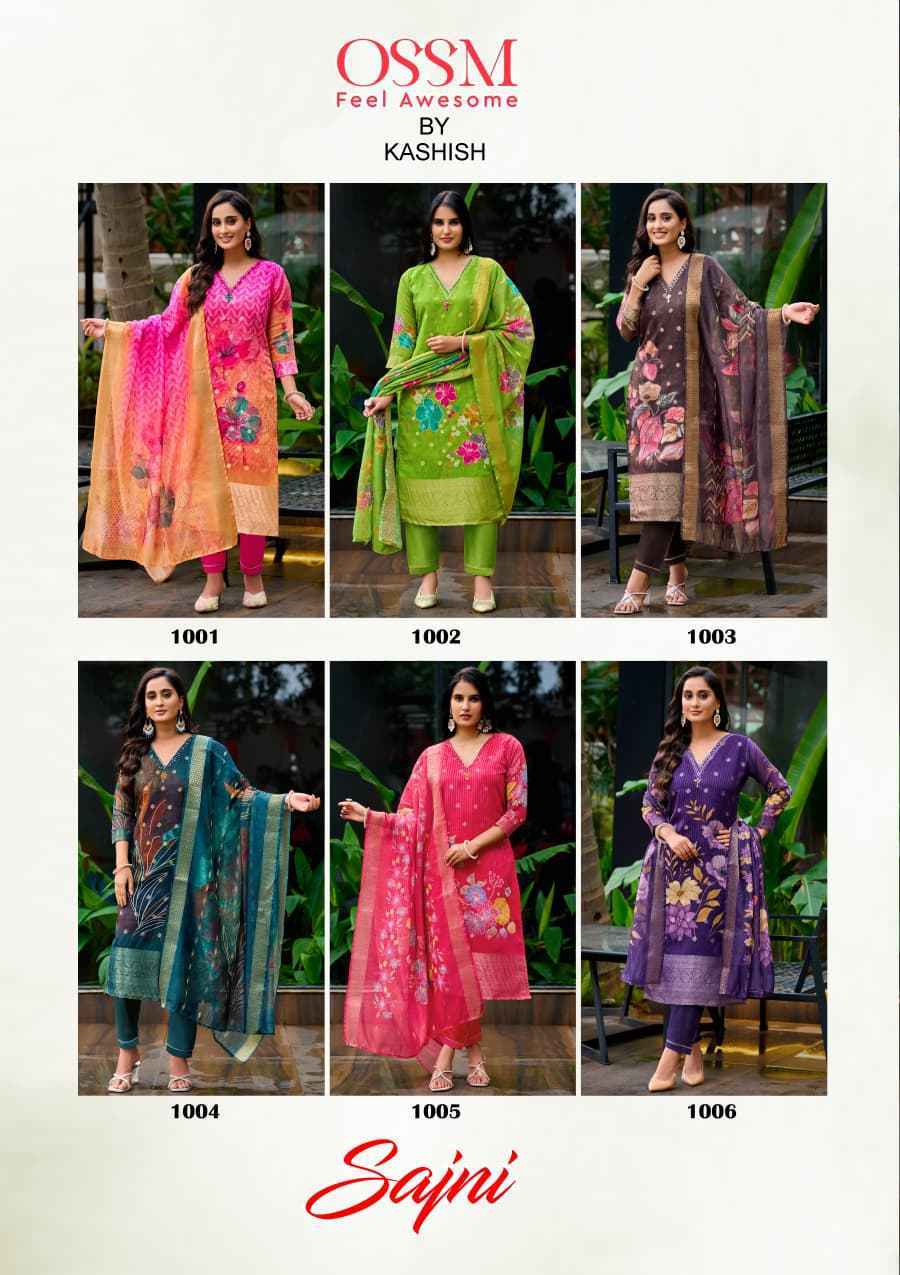 Ossm Sajni Silk Jacquard Readymade Suit (6 pcs Catalogue)