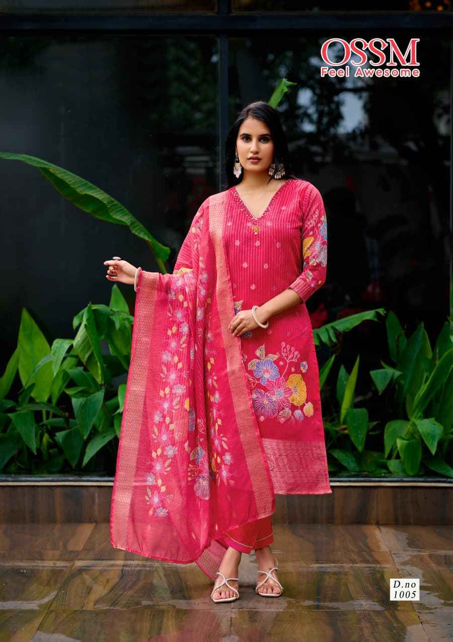 Ossm Sajni Silk Jacquard Readymade Suit (6 pcs Catalogue)