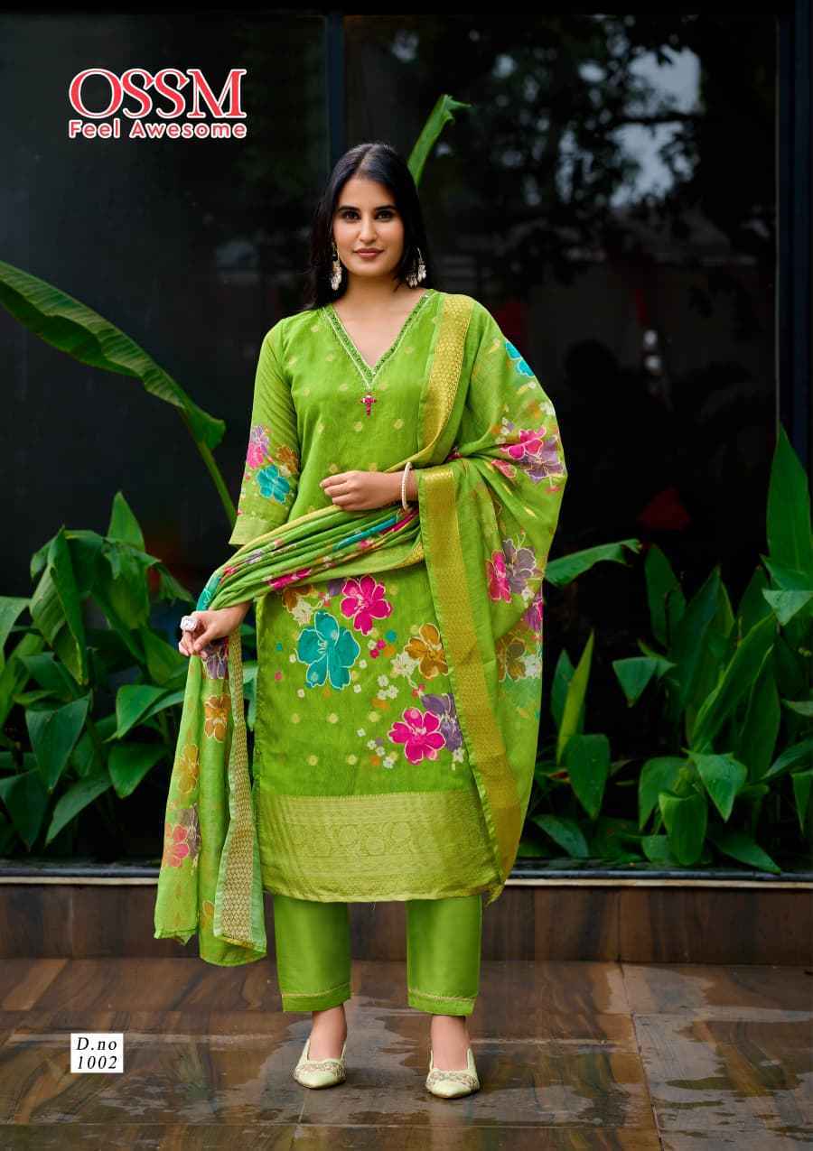 Ossm Sajni Silk Jacquard Readymade Suit (6 pcs Catalogue)