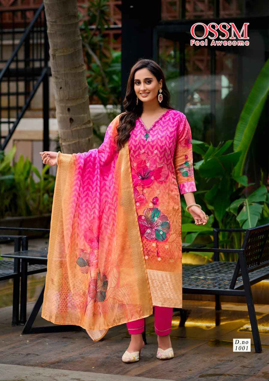 Ossm Sajni Silk Jacquard Readymade Suit (6 pcs Catalogue)