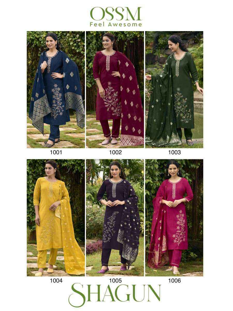 Ossm Shagun Roman Silk Readymade Suit (6 pcs Catalogue)